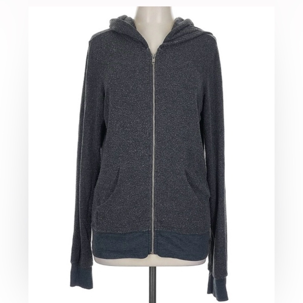 Wildfox zip up hoodie Navy Blue Gray